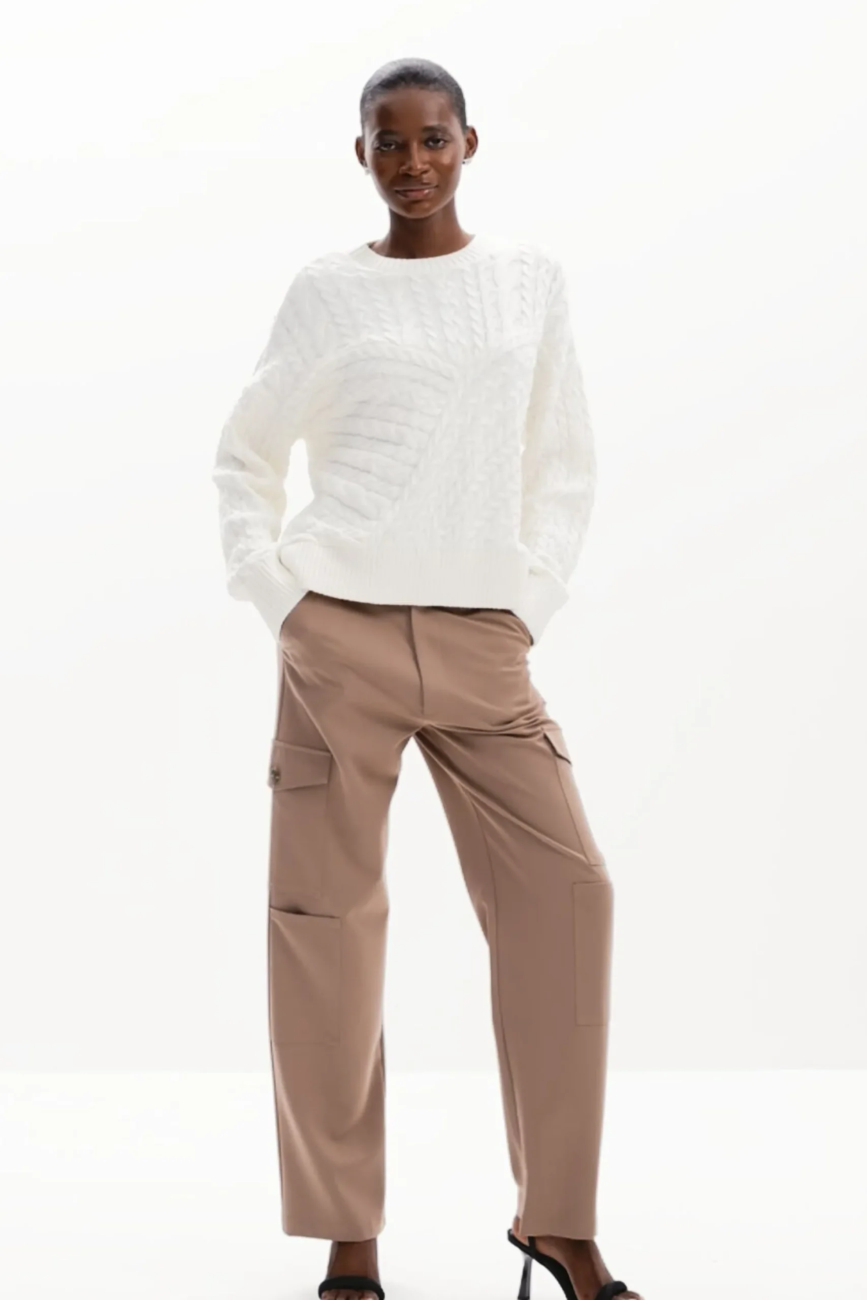 Herringbone detail sweater