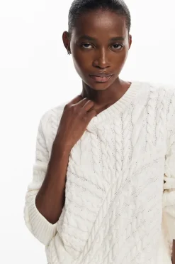 Herringbone detail sweater
