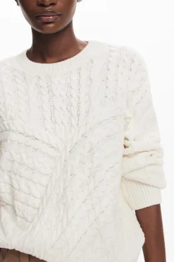Herringbone detail sweater