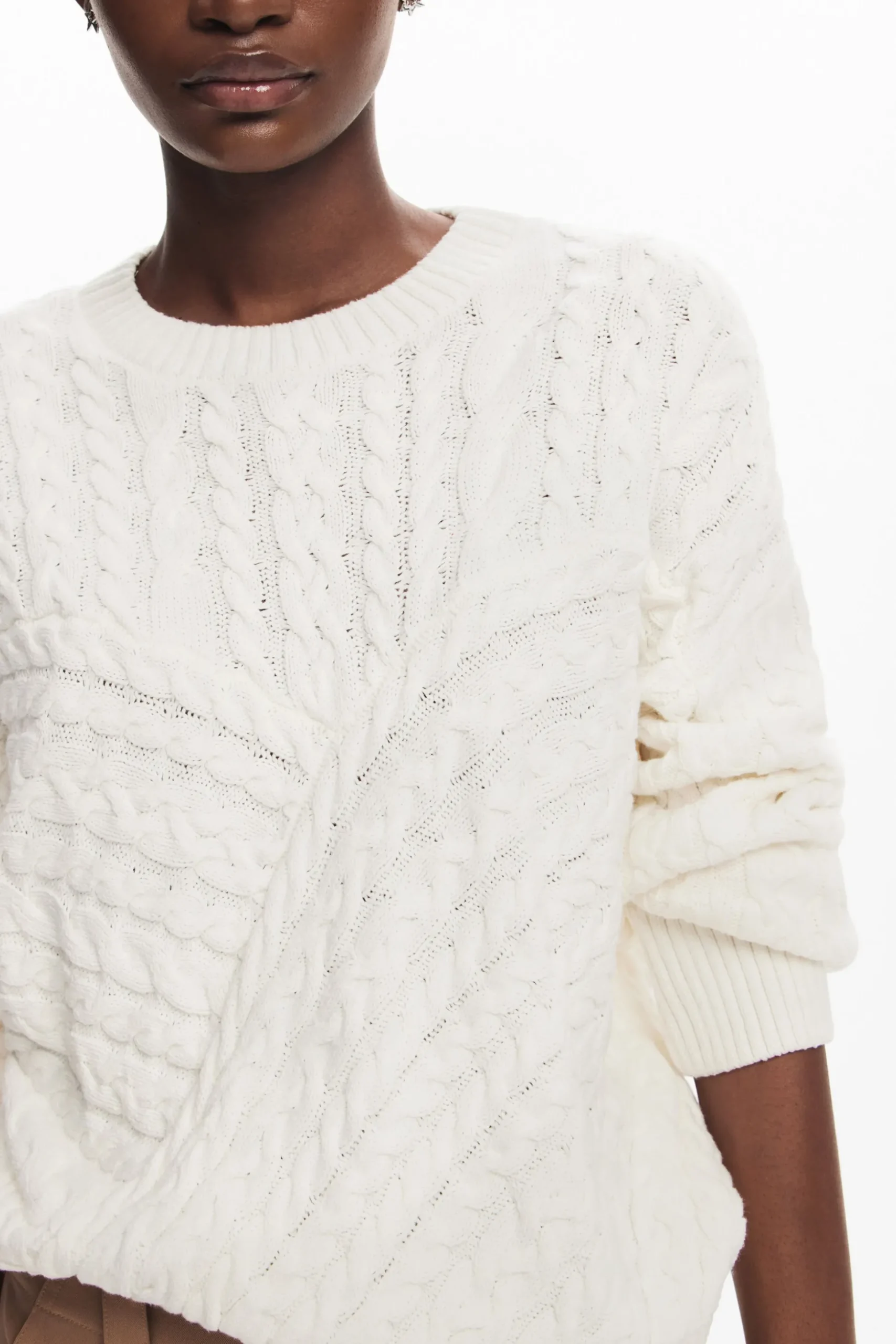 Herringbone detail sweater