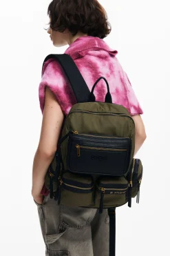 High-capacity nylon backpack