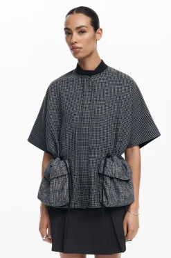 Houndstooth poncho