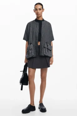 Houndstooth poncho