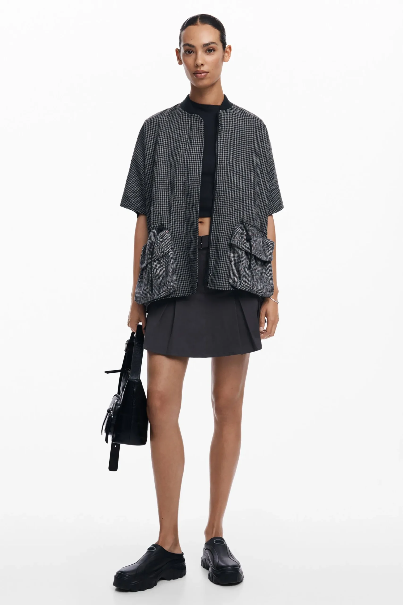 Houndstooth poncho