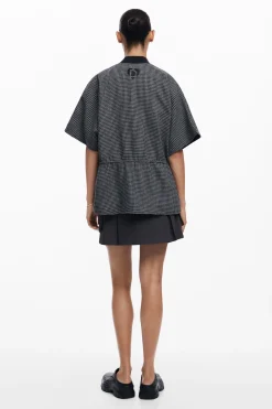 Houndstooth poncho