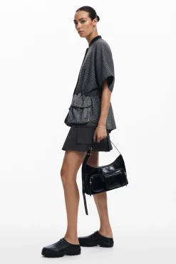 Houndstooth poncho