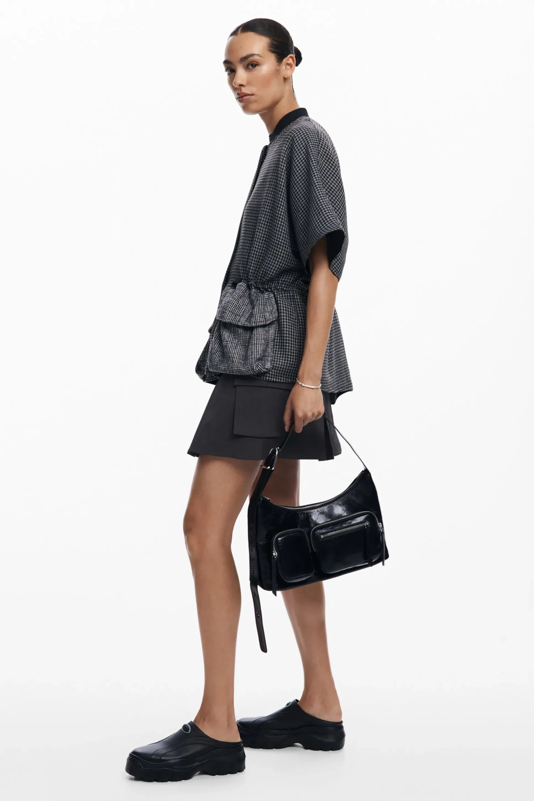 Houndstooth poncho