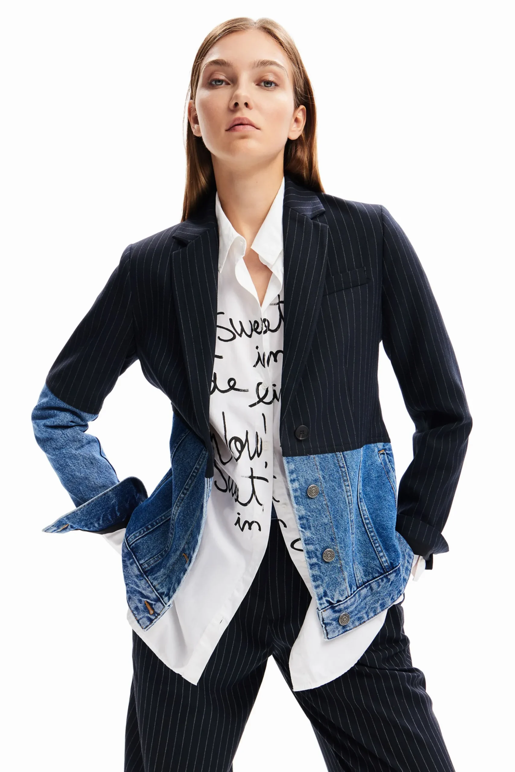 Hybrid denim blazer