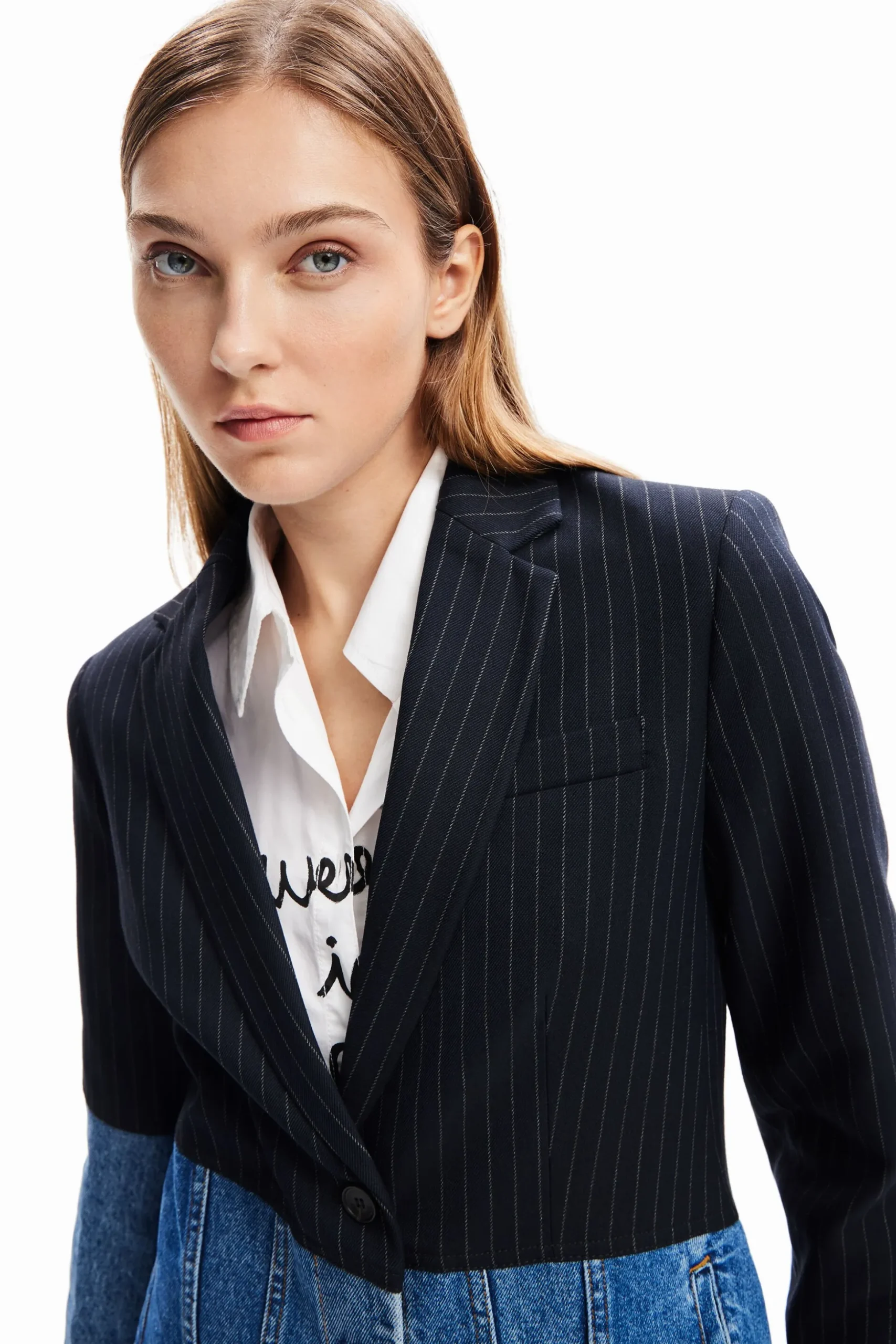 Hybrid denim blazer