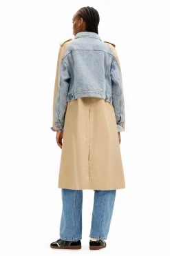 Hybrid denim trench coat