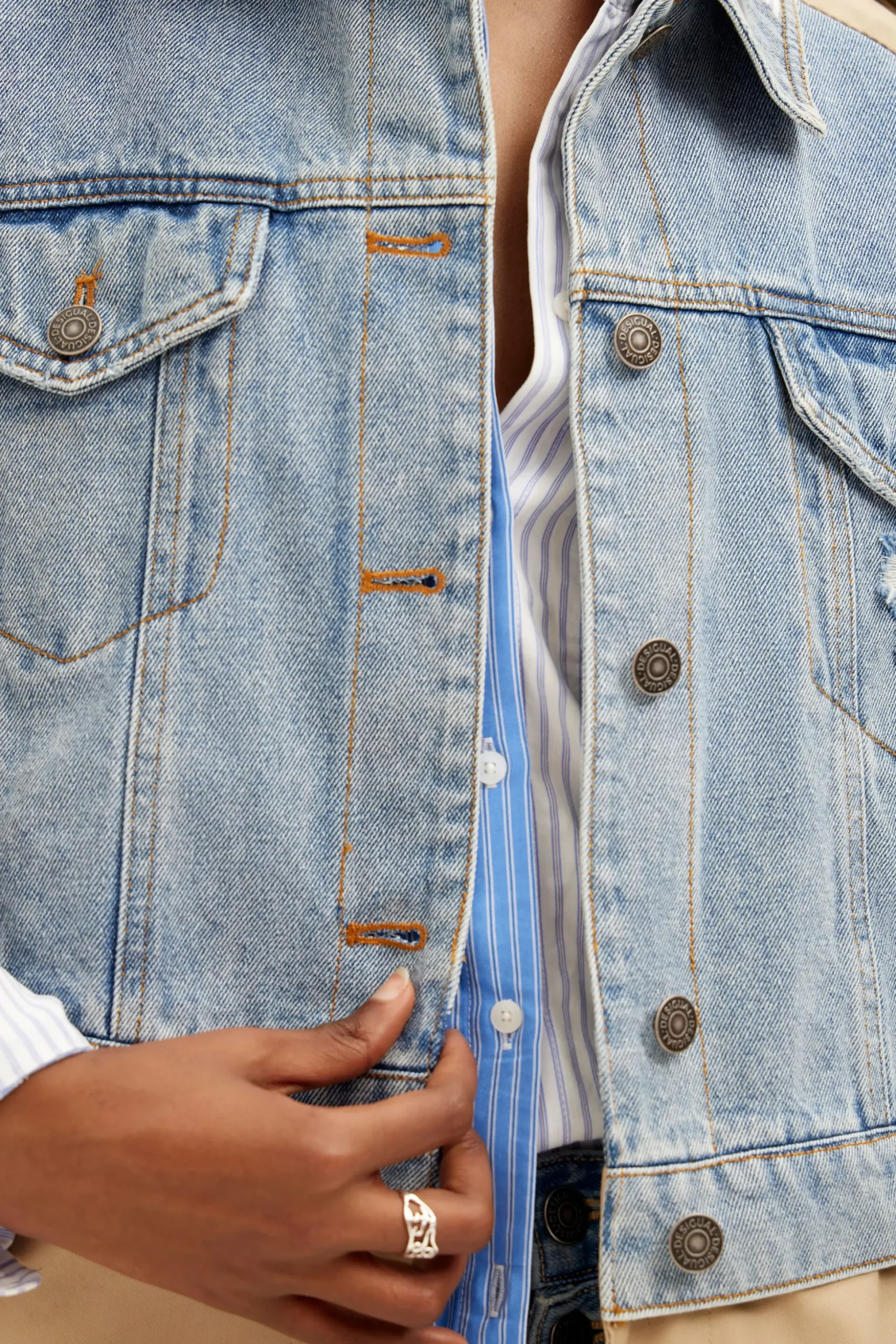 Hybrid denim trench coat
