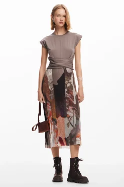 Hybrid floral midi dress