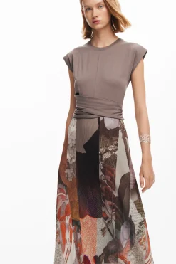 Hybrid floral midi dress