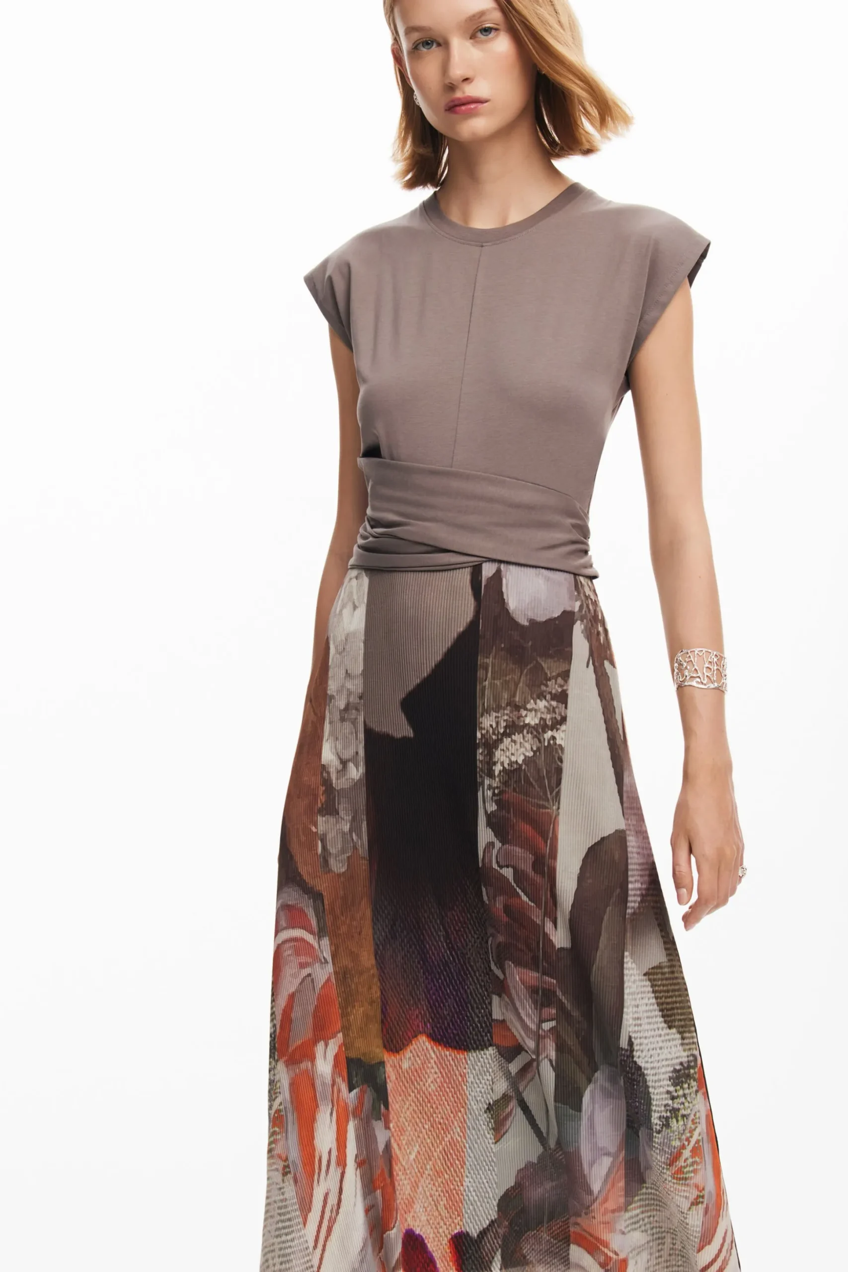 Hybrid floral midi dress