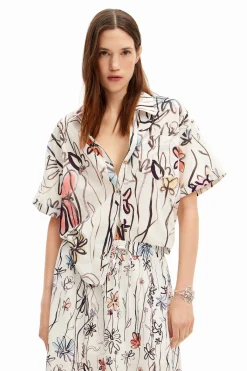 Illustrated floral shirt