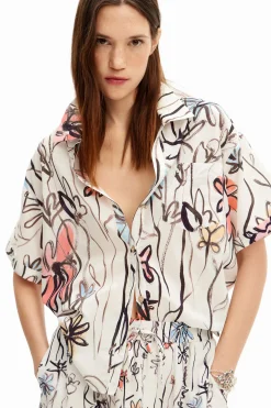 Illustrated floral shirt