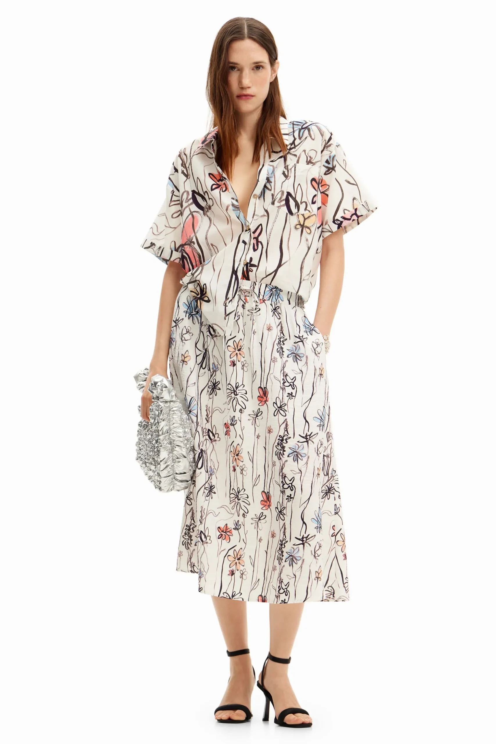 Illustrated floral shirt