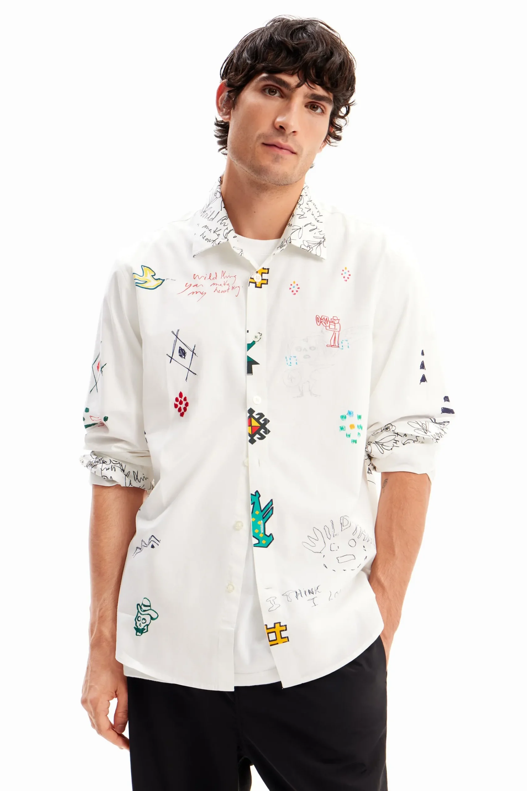 Illustrated shirt with messages