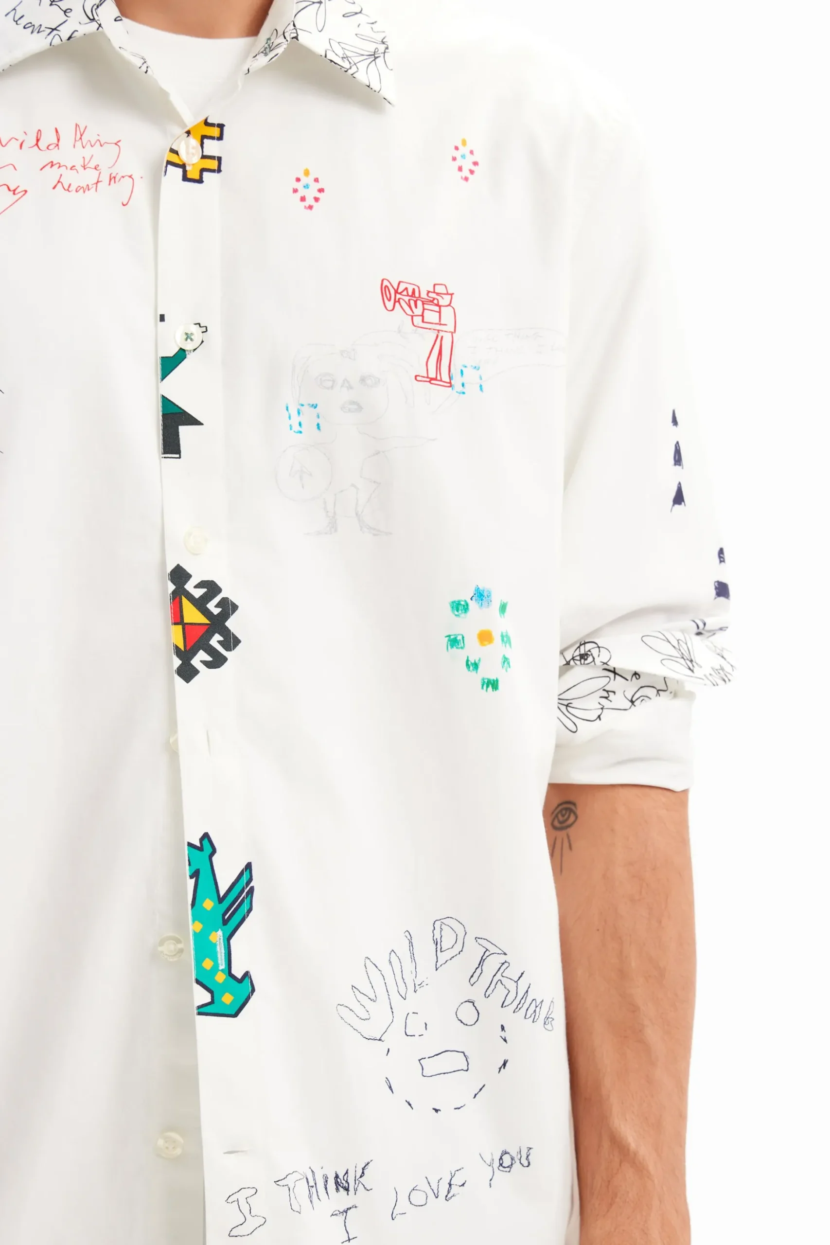 Illustrated shirt with messages