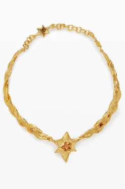 Large choker with textures and gold star Zalio