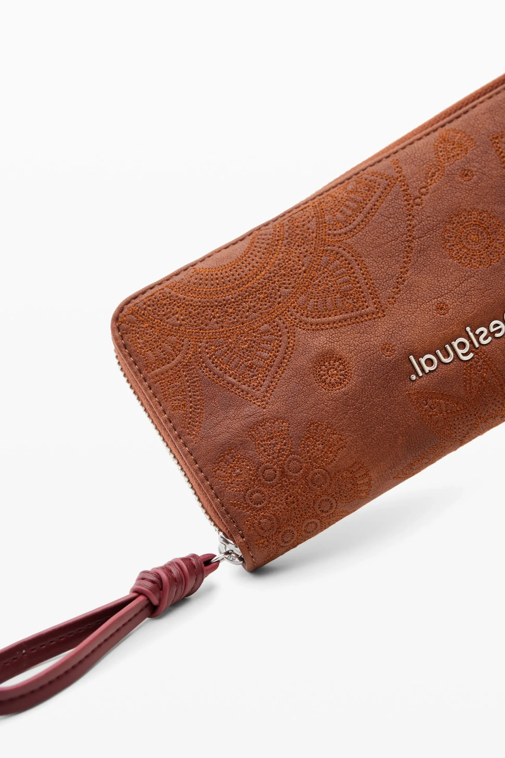 Large floral embroidery wallet