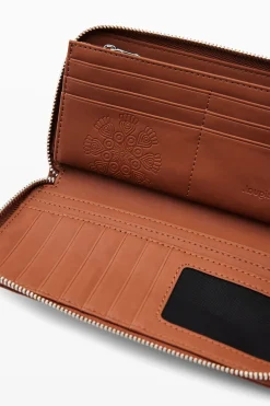 Large floral embroidery wallet