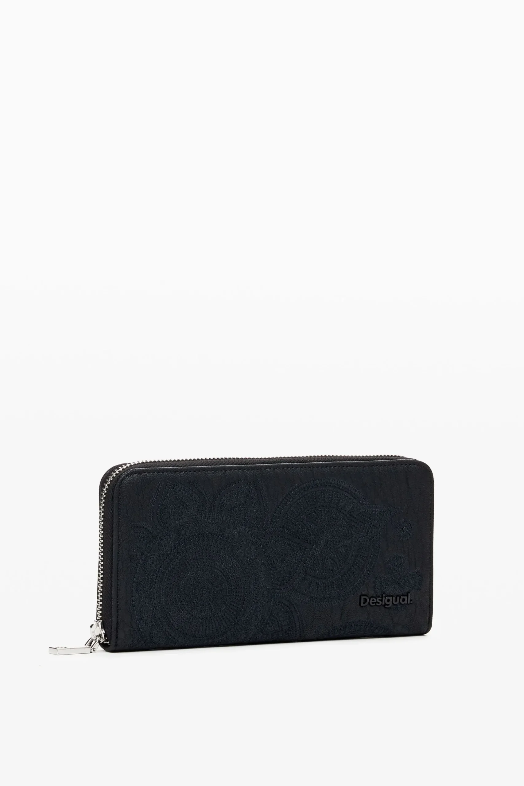Large wallet with floral embroidery