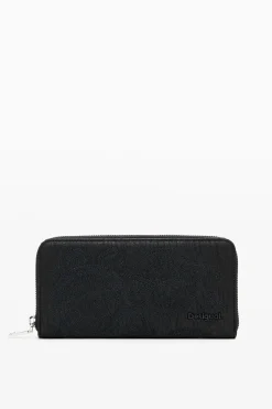 Large wallet with floral embroidery