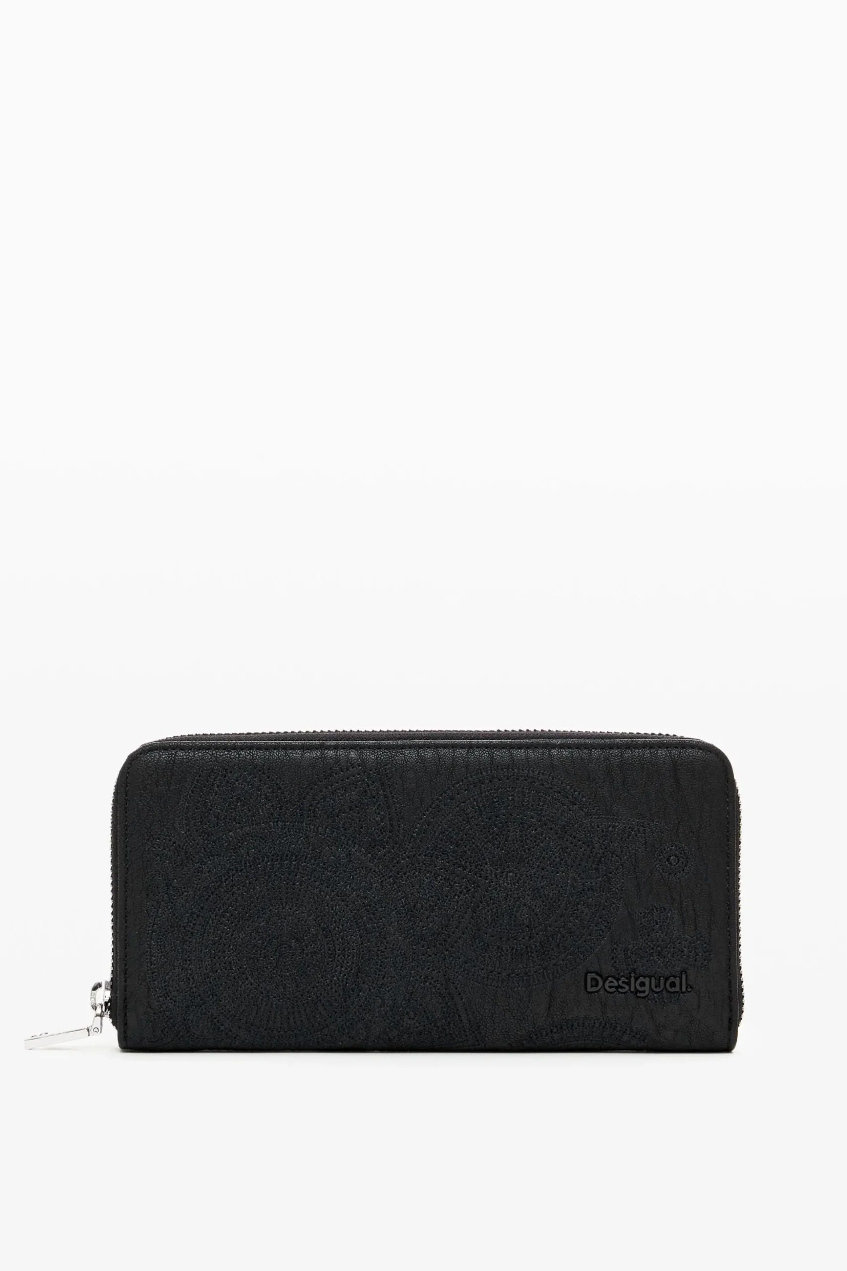 Large wallet with floral embroidery