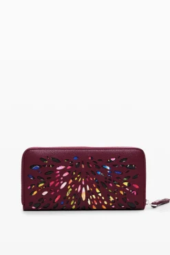 Laser-cut stained glass wallet with zipper