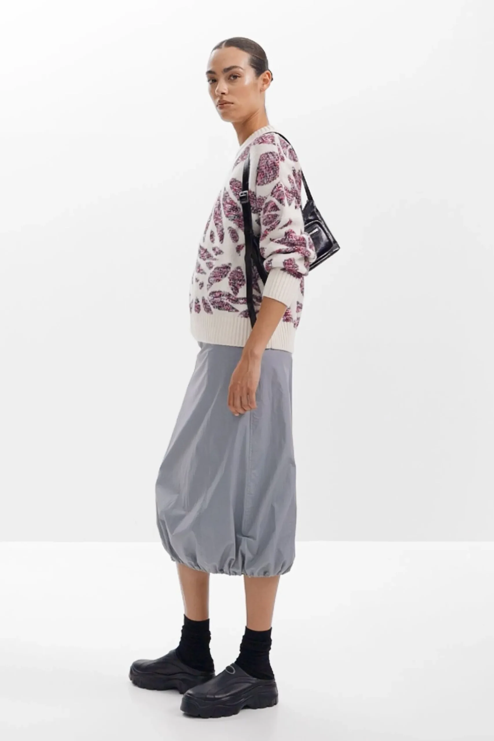 Leaf print sweater