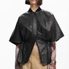 Leather-effect poncho