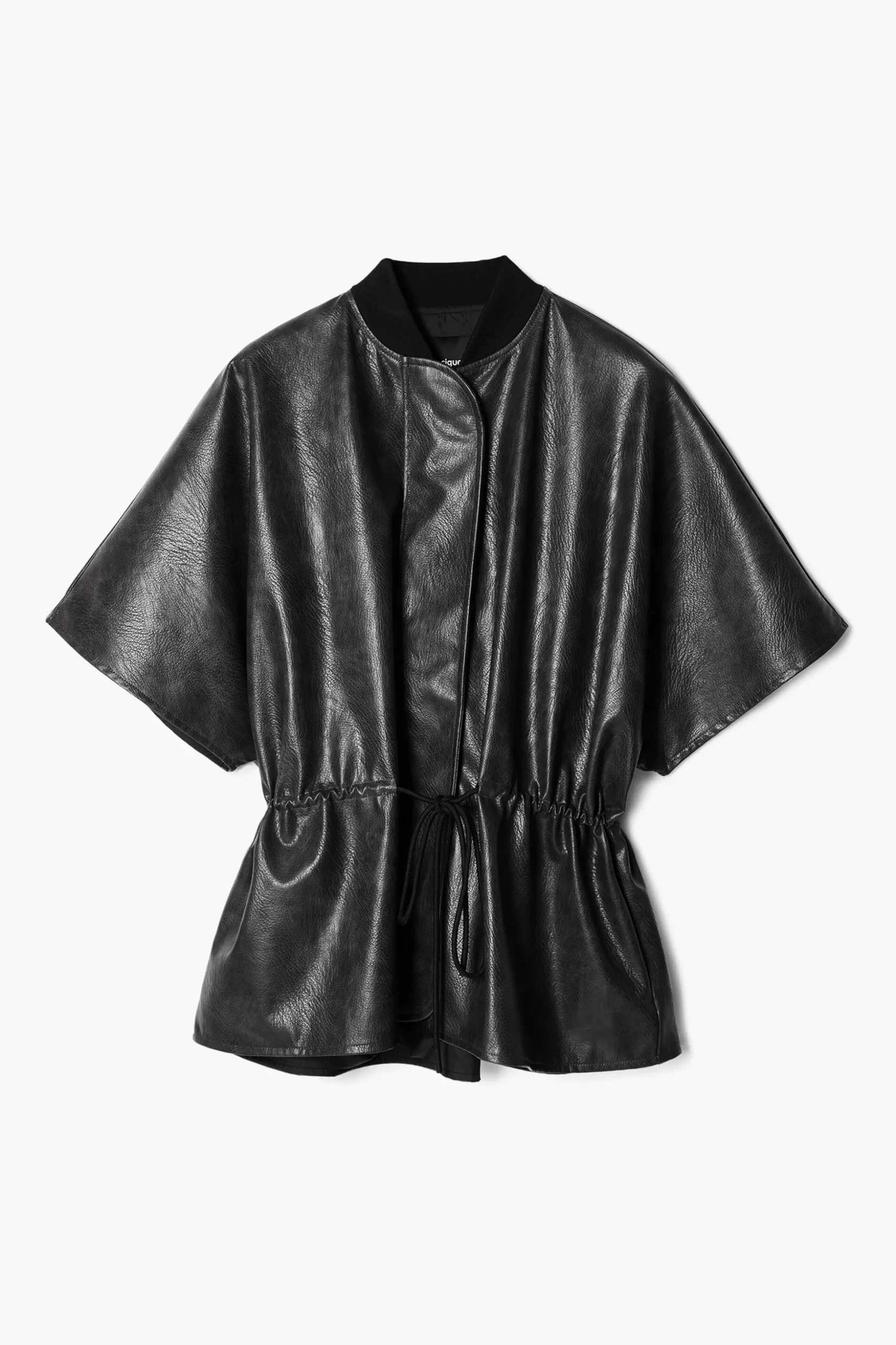 Leather-effect poncho