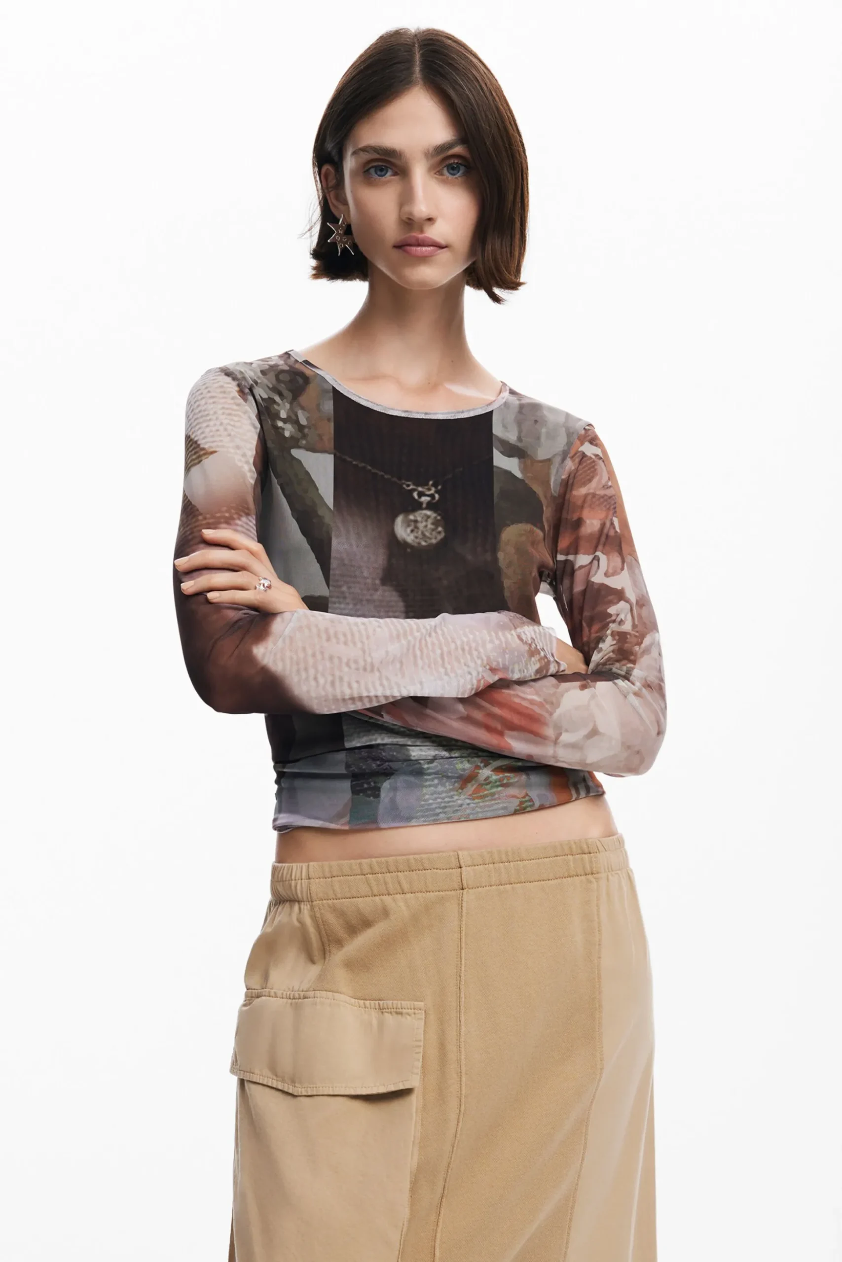 Long cargo knit skirt