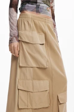 Long cargo knit skirt