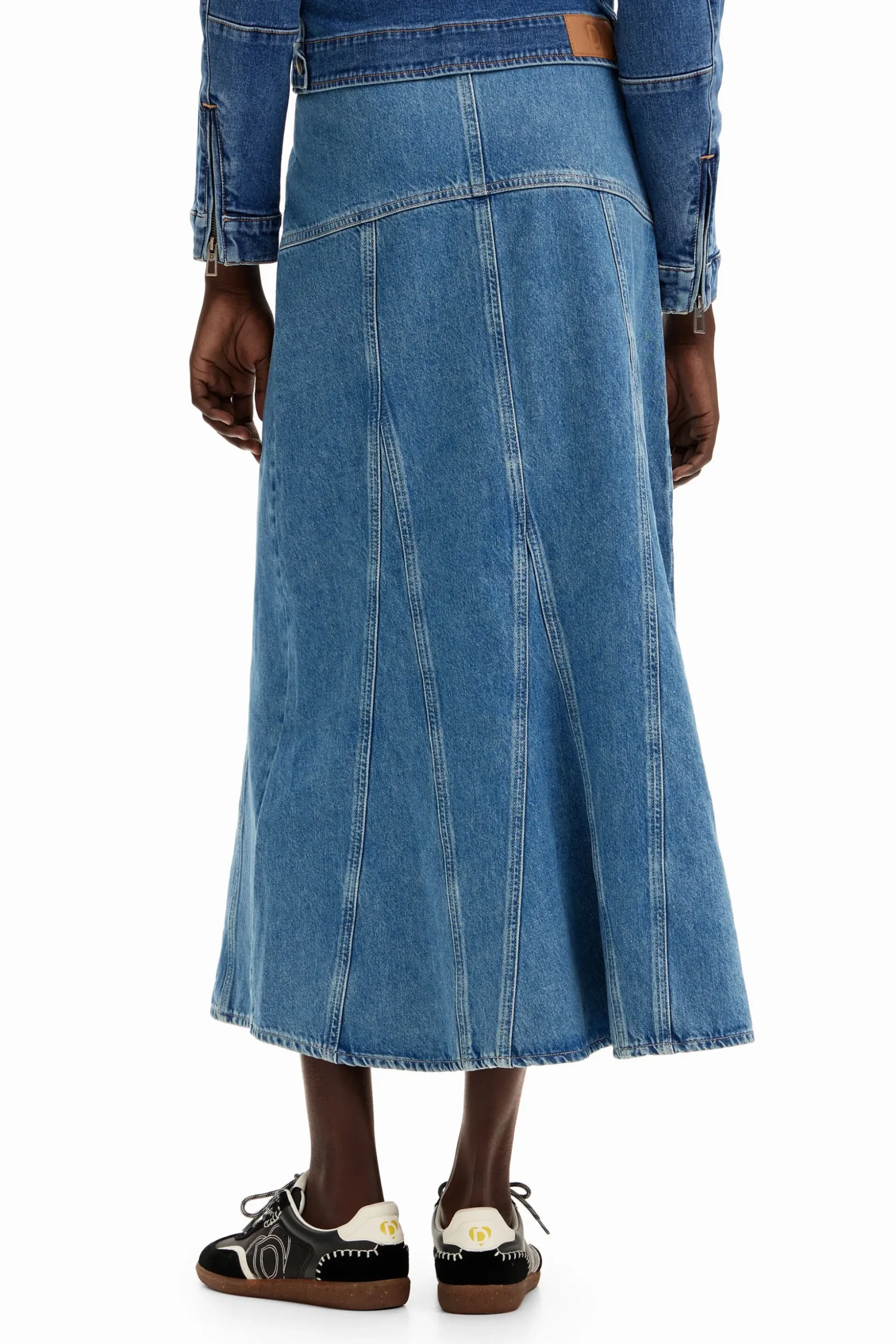 Long denim skirt