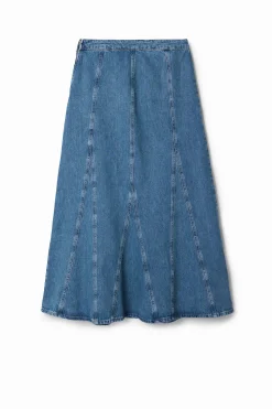 Long denim skirt