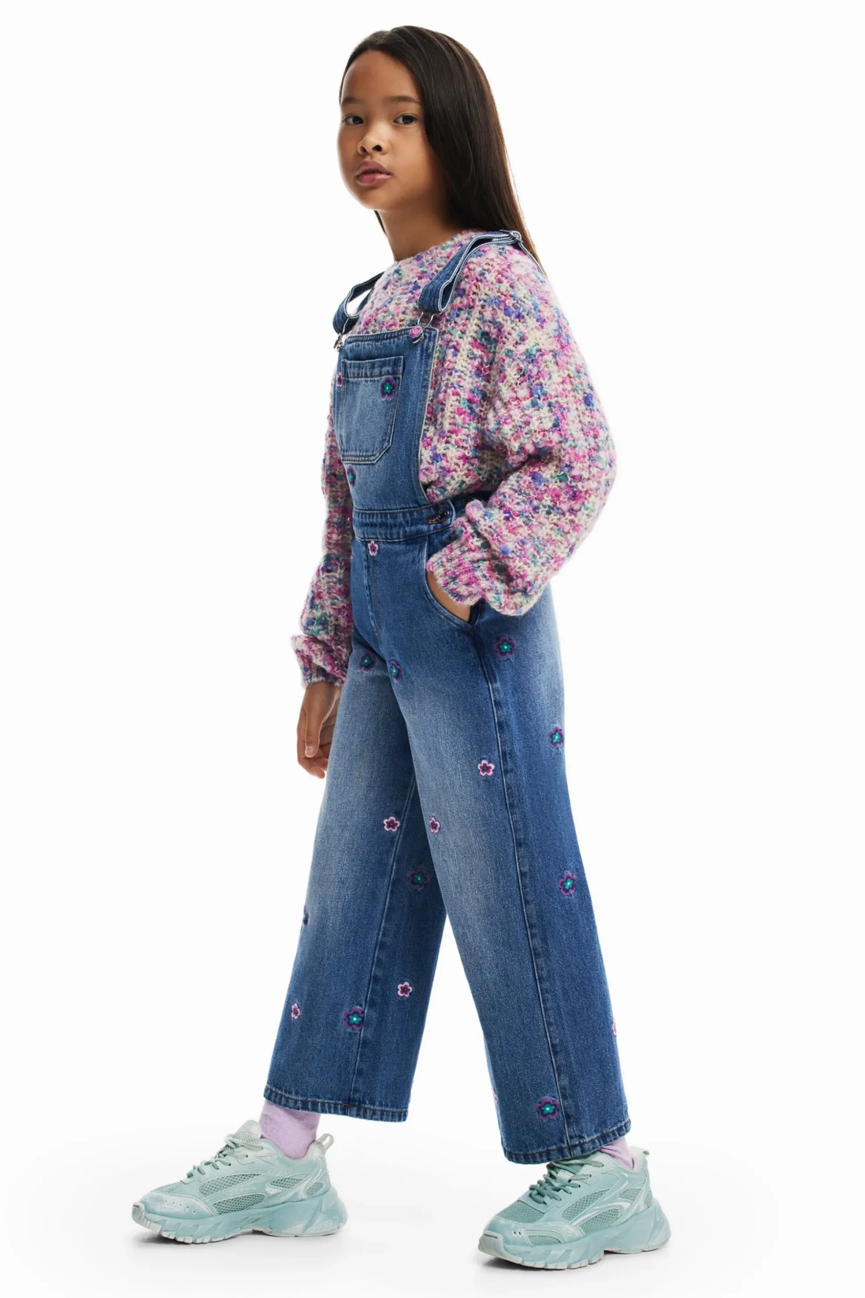 Long floral overalls
