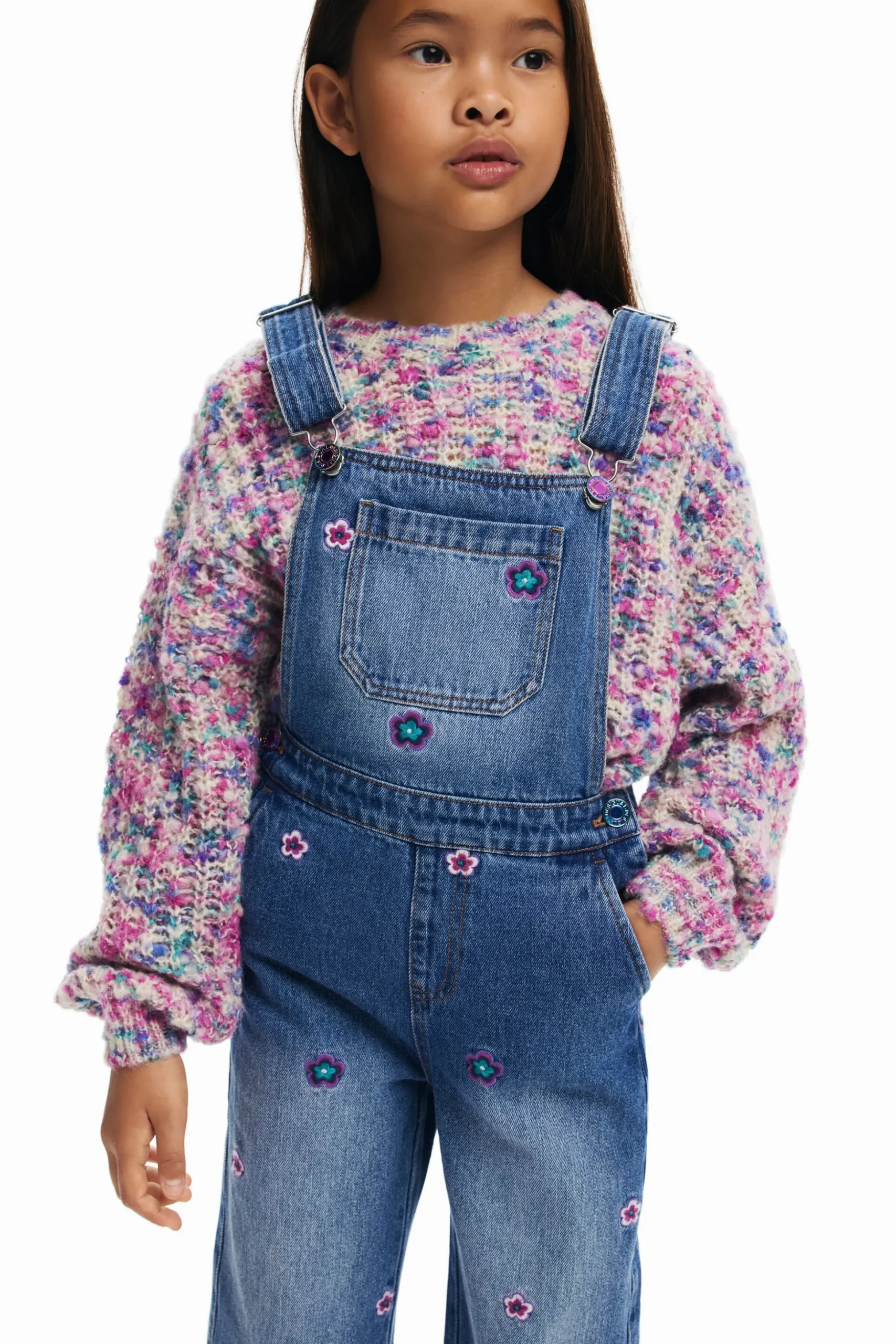 Long floral overalls