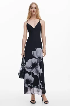 Long poppy dress