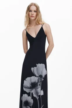 Long poppy dress