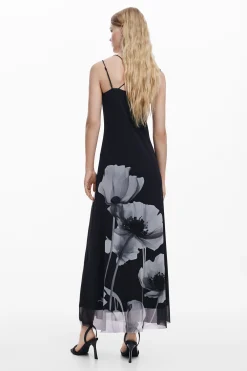 Long poppy dress