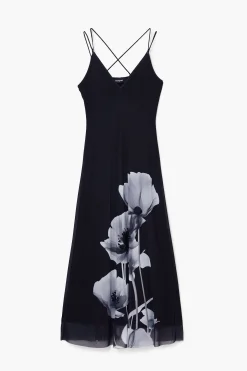 Long poppy dress