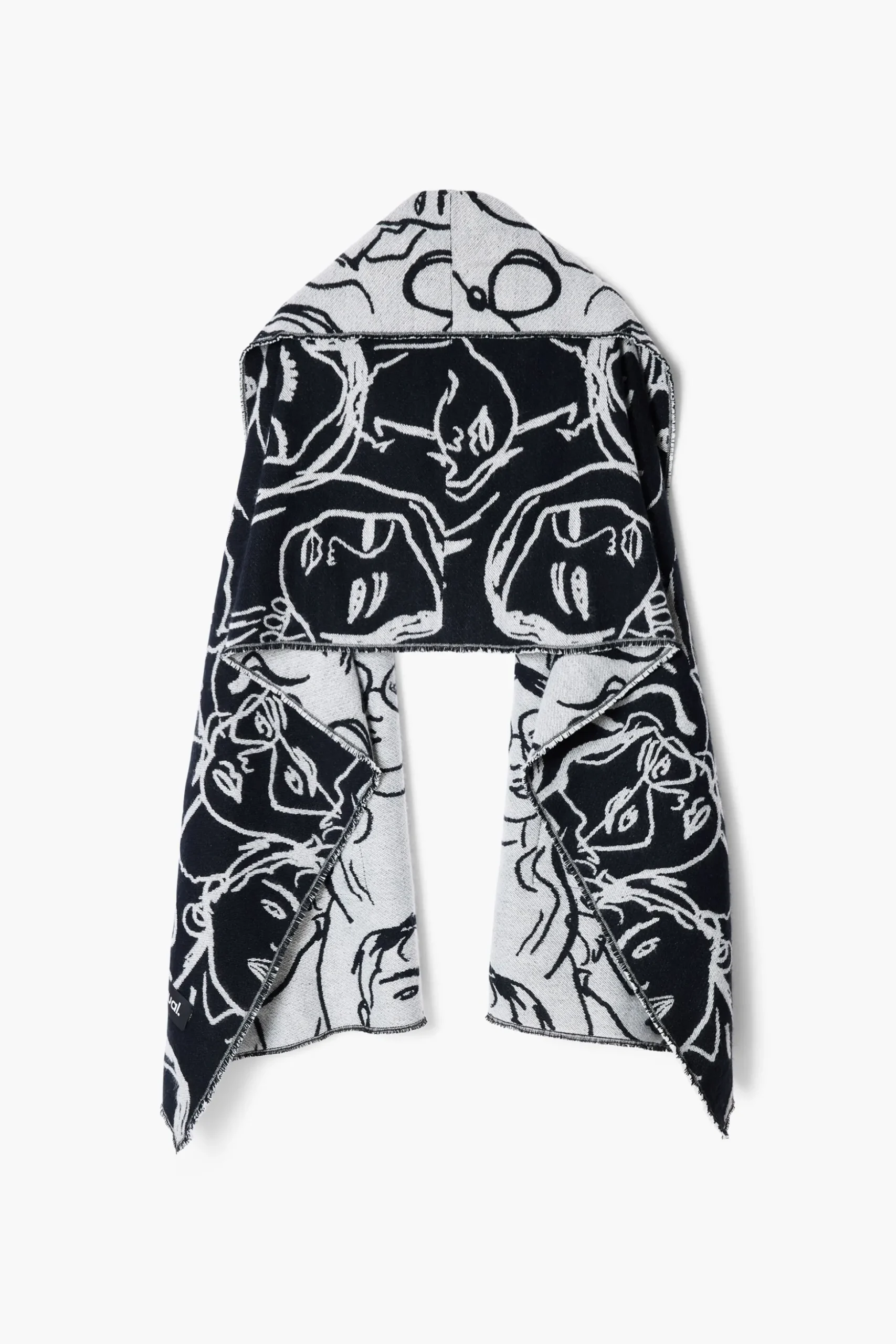 Long scarf with faces