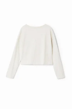 Long-sleeve polka dot T-shirt