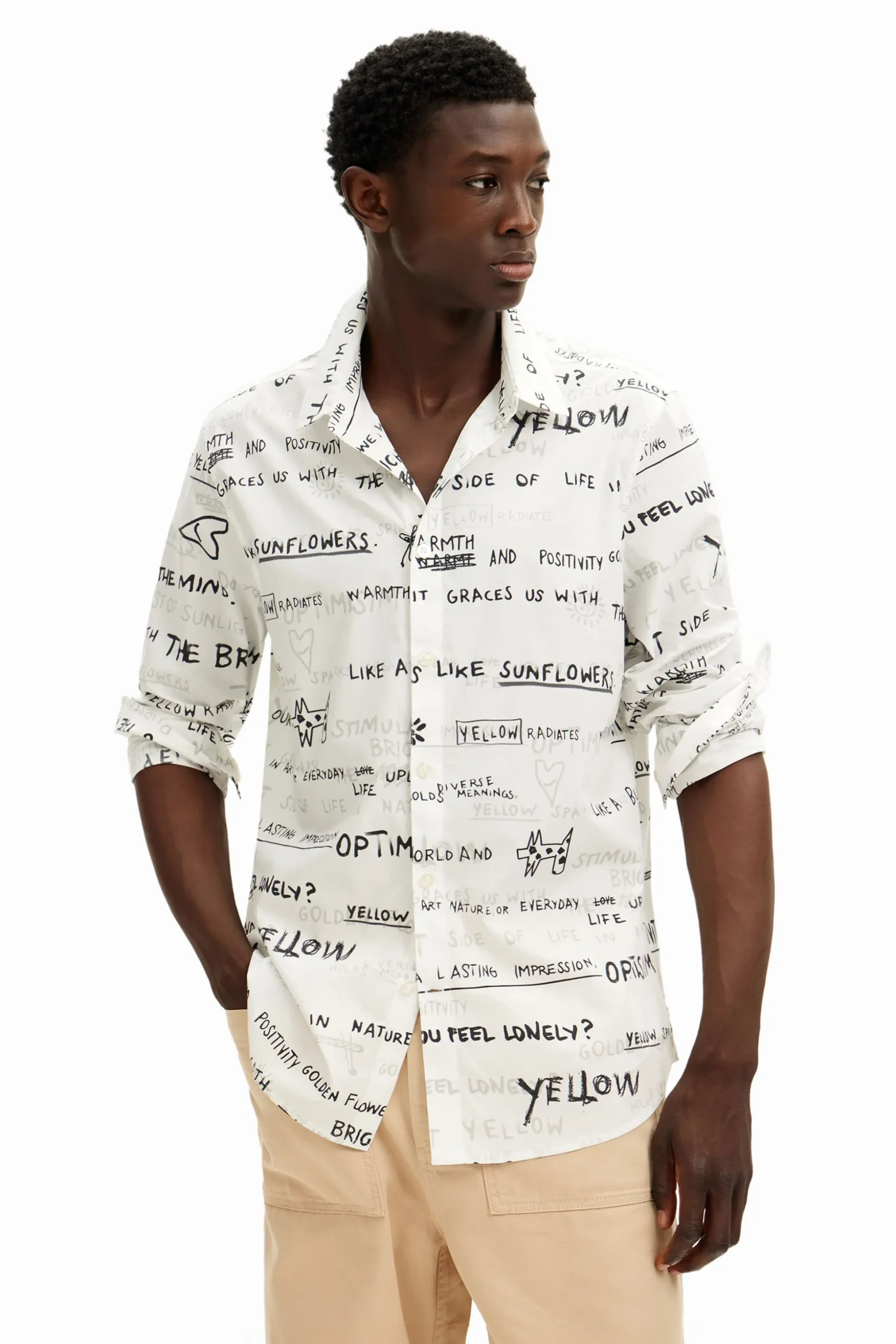 Long-sleeve shirt with lettering
