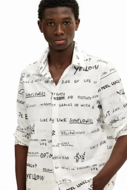 Long-sleeve shirt with lettering