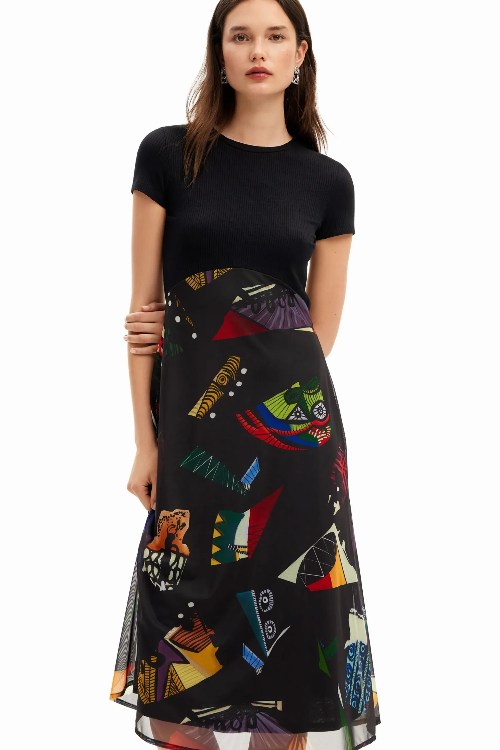 M. Christian Lacroix combination midi dress