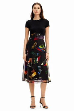 M. Christian Lacroix combination midi dress