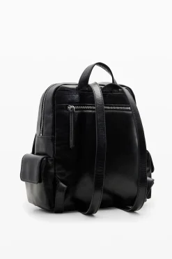M leather pockets backpack